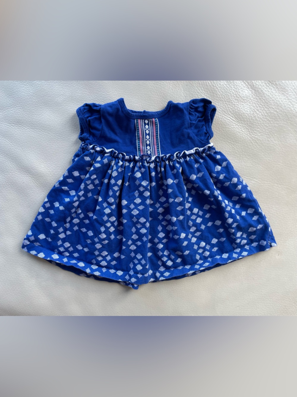 5/$20💥NEW Baby Girl Summer Boho-Front Twirl Jersey Dress Bright Ultramarine Blue